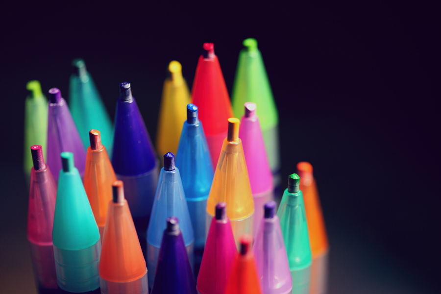 Des crayons de couleur