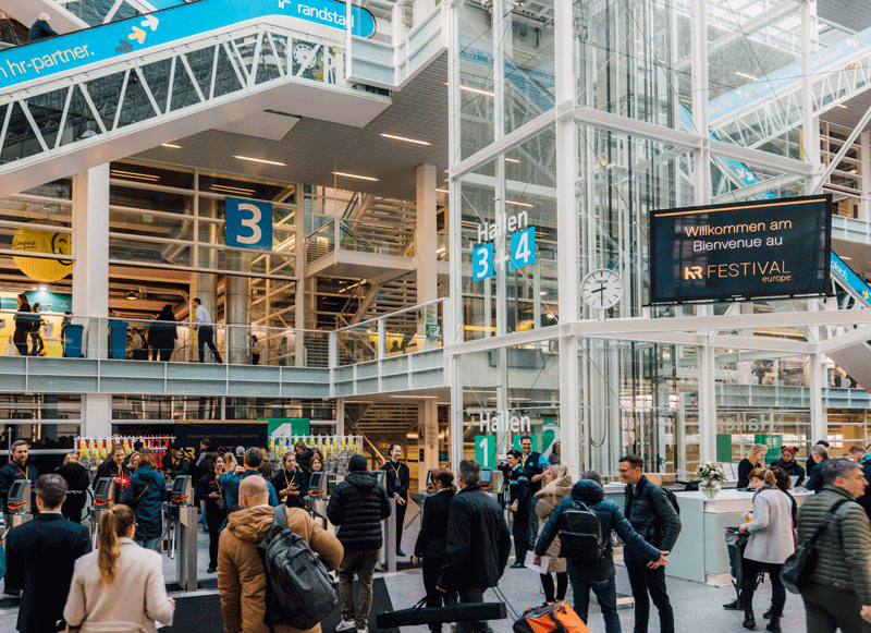 Eingangshalle der Messe Zürich, Oerlikon am HR FESTIVAL europe