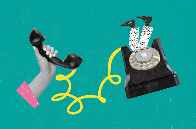 Pop Art mit Telefon zum Thema Kommunikation