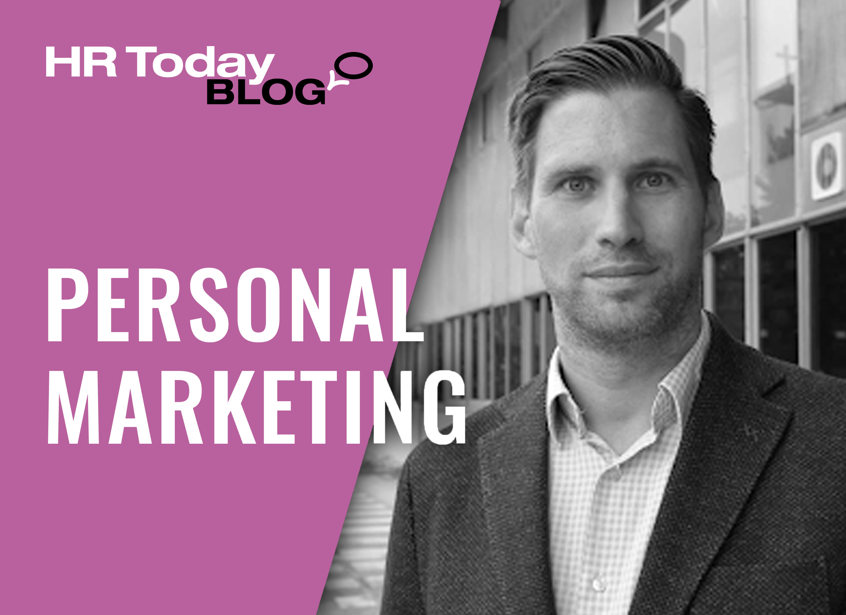 Personalmarketing Blog Feature Bild, das Florian Schrodt zeigt, einen Mann mit kurzen Haaren, Hemd und Blazer.