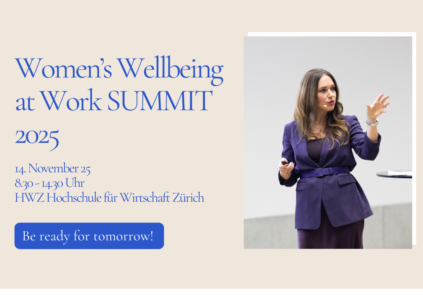 Women's Wellbeing at Work SUMMIT 2025, rechts zu sehen: Patrizia Laeri