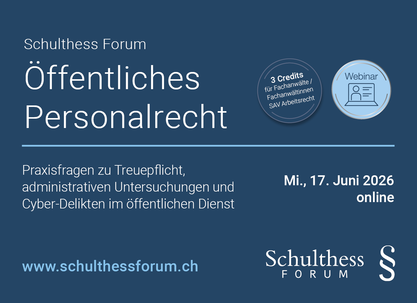 Schulthess Forum Öffentliches Personalrecht