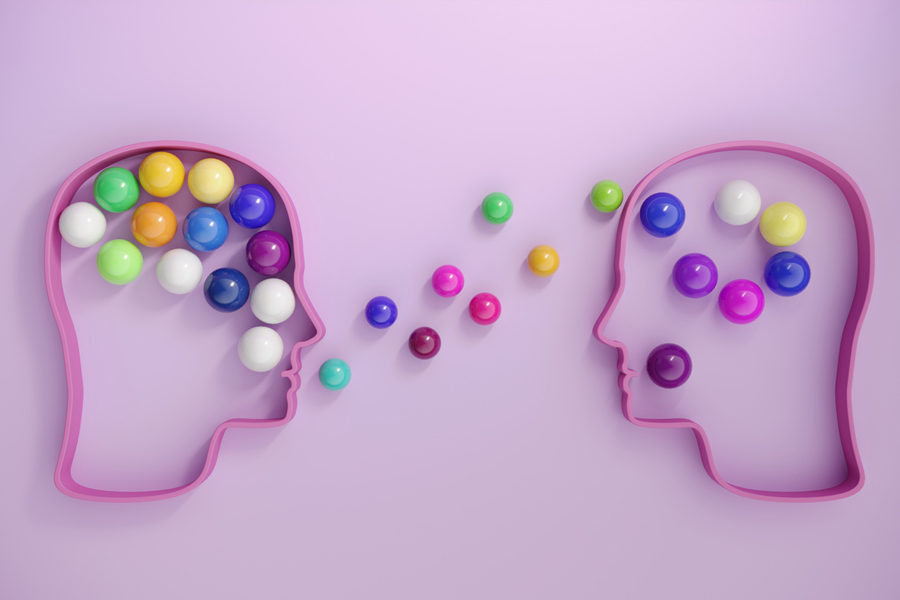 Illustration de deux têtes qui dialoguent