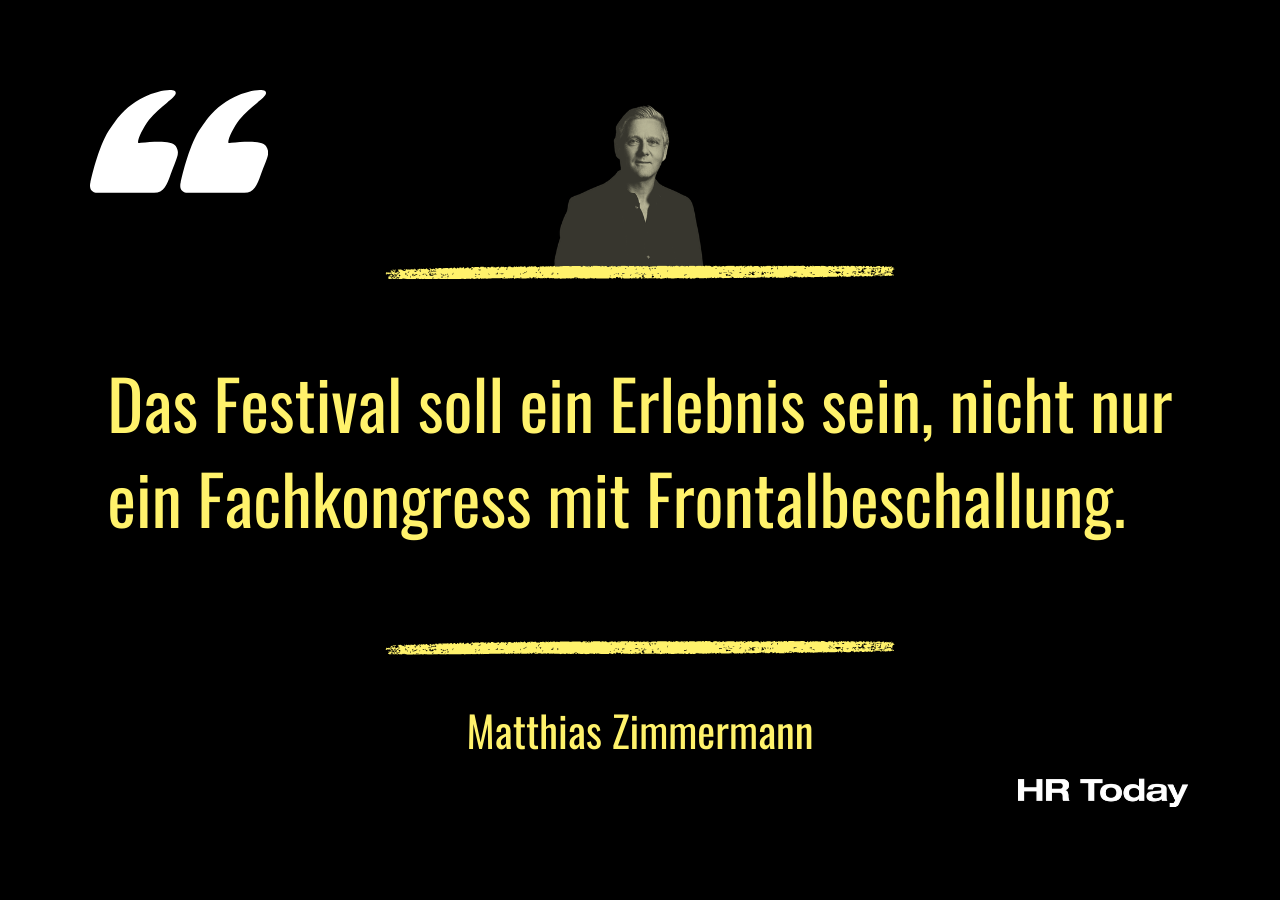 Interviewzitat von Matthias Zimmermann: Das Festival soll ein Erlebnis sein, nicht nur ein Fachkongress mit Frontalbeschallung.