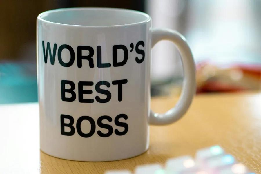 Une tasse avec l'inscription "world's best boss"