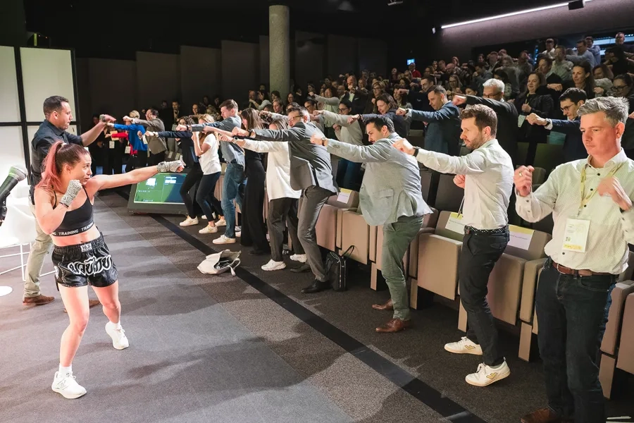 La championne de boxe française Marine Nicol a mis en mouvement le public. (Photos: Joao Cardoso)