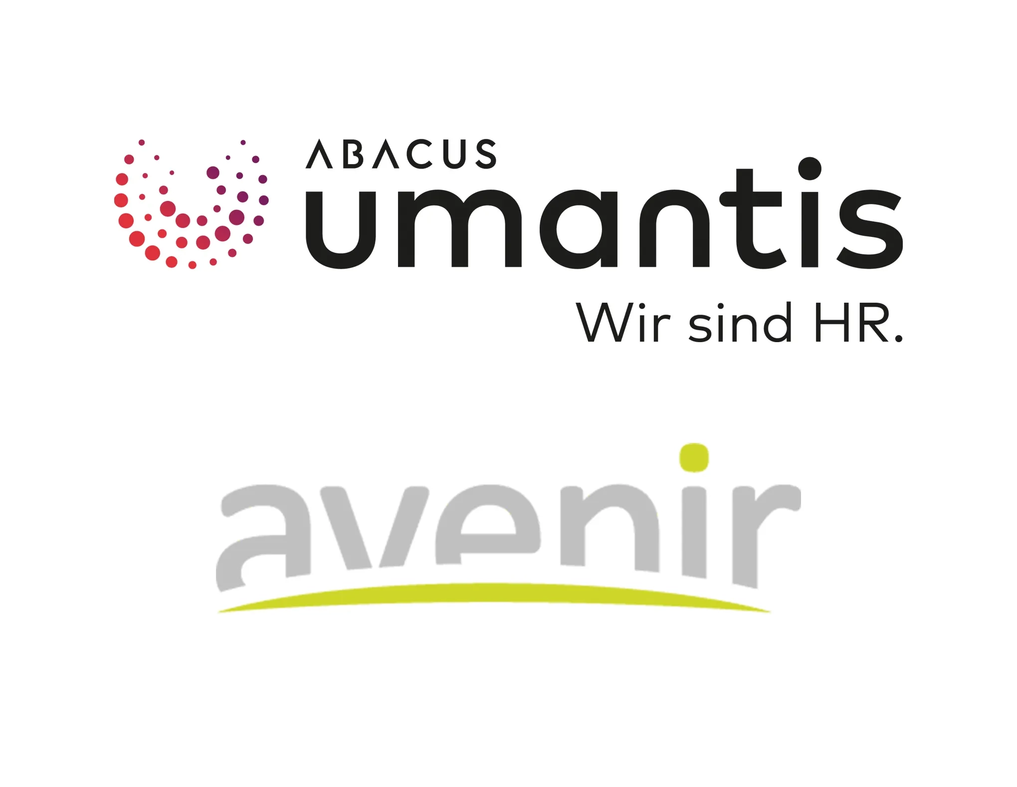 Logos von Abacus Umantis und Avenir Group