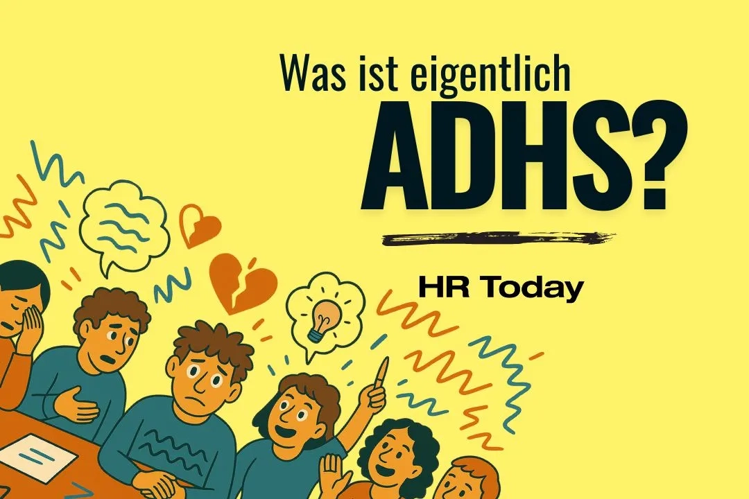 Titelbild, Illustration einer Gruppe neurodivergenter Menschen an einem Tisch.