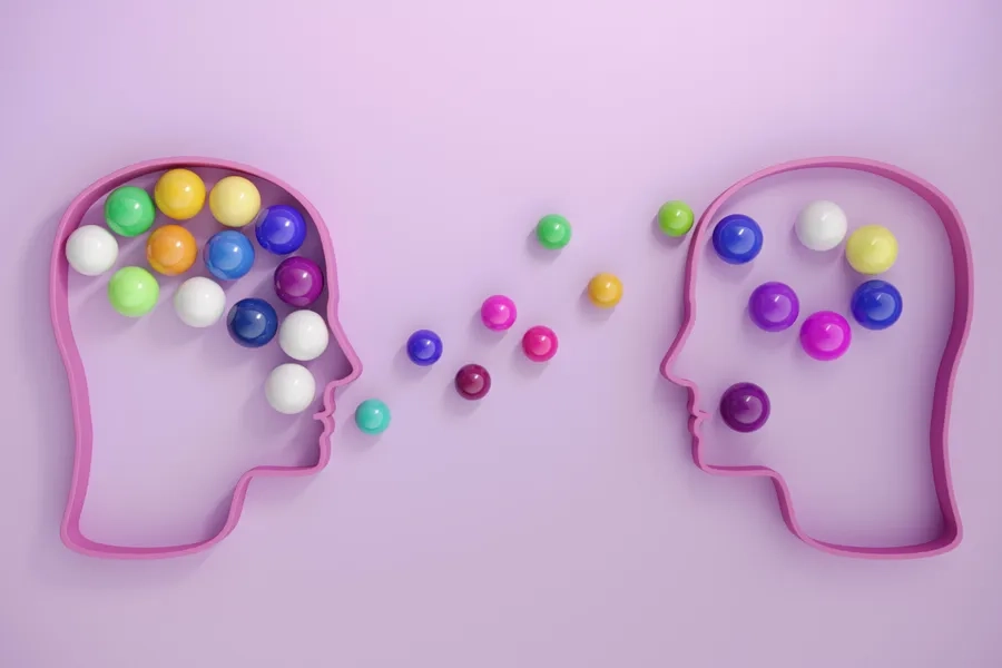 Illustration de deux têtes qui dialoguent