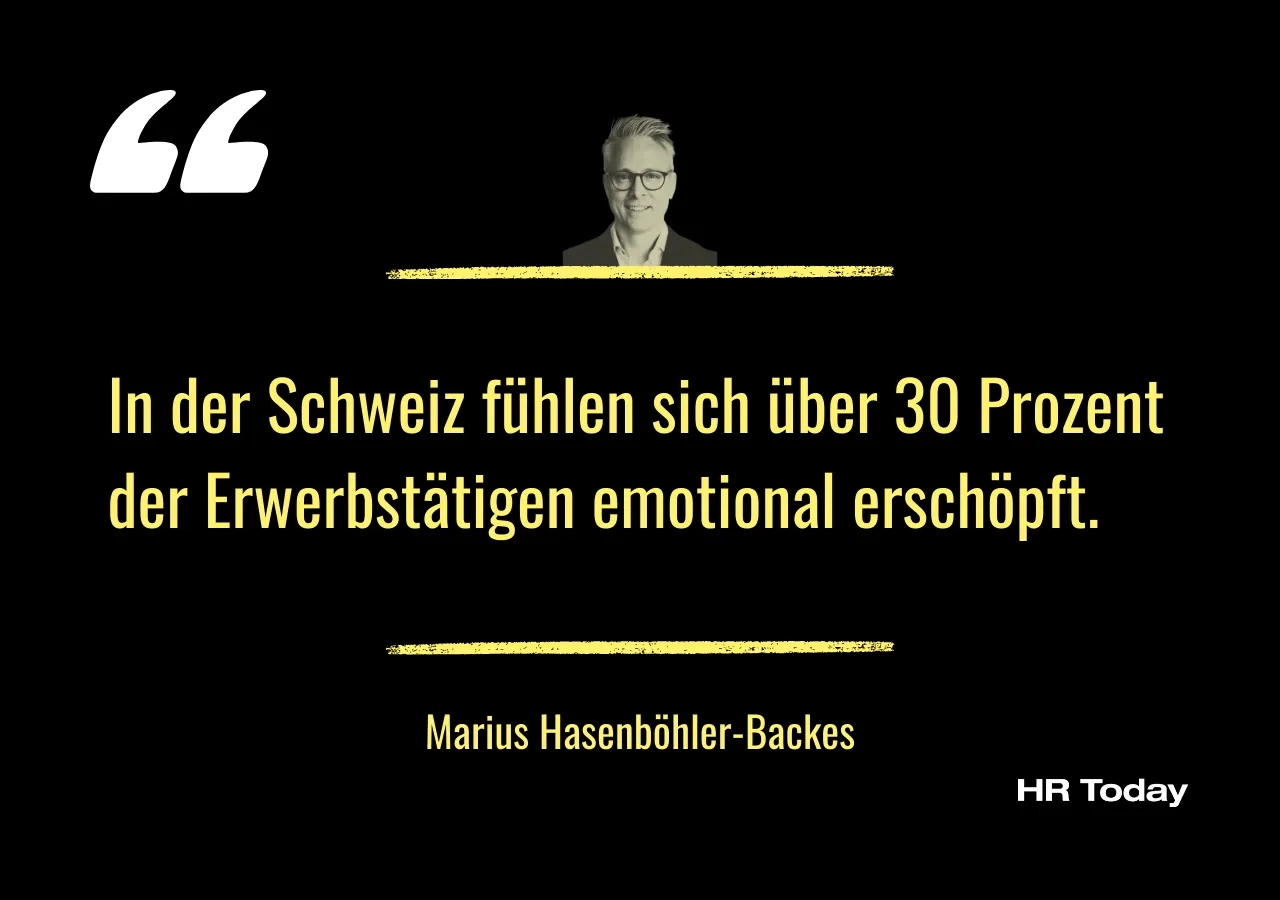 Artikelzitat: In der Schweiz fühlen sich über 30 Prozent der Erwerbstätigen emotional erschöpft.