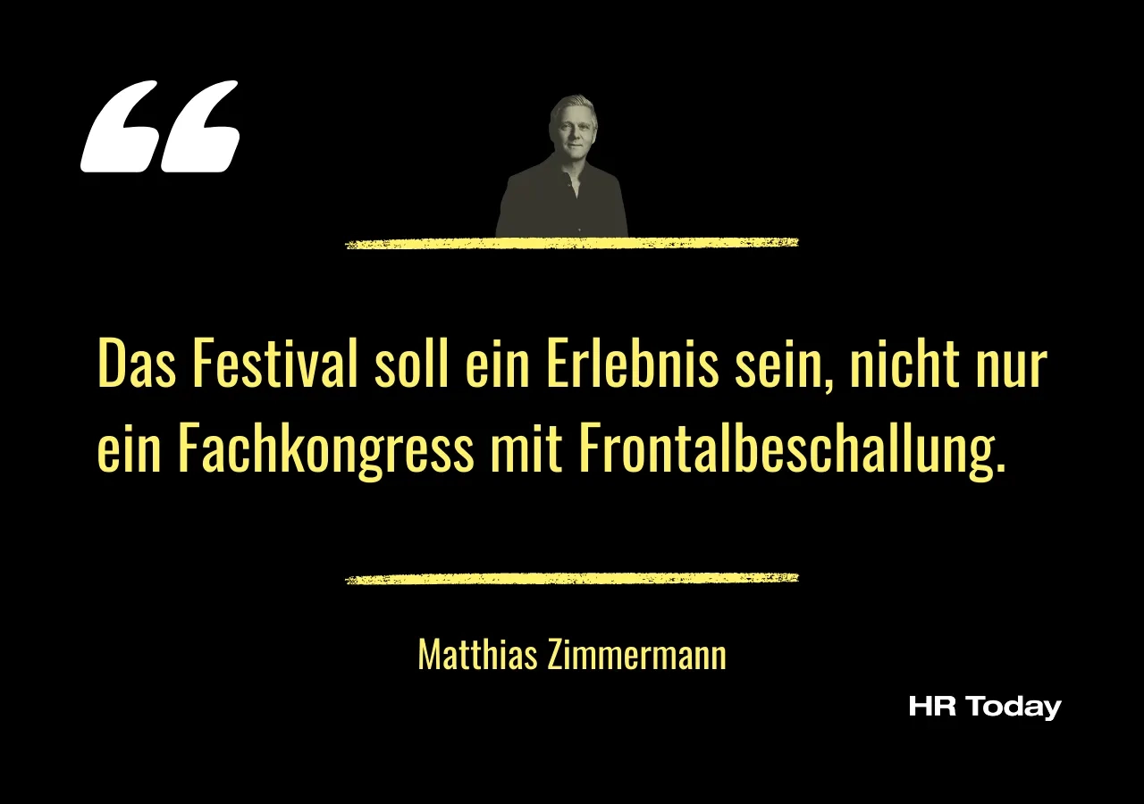 Interviewzitat von Matthias Zimmermann: Das Festival soll ein Erlebnis sein, nicht nur ein Fachkongress mit Frontalbeschallung.