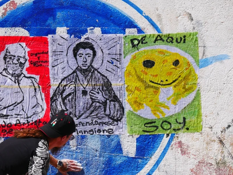 Streetart in Mexiko zeigt Luigi Mangione als Jesus Christus.
